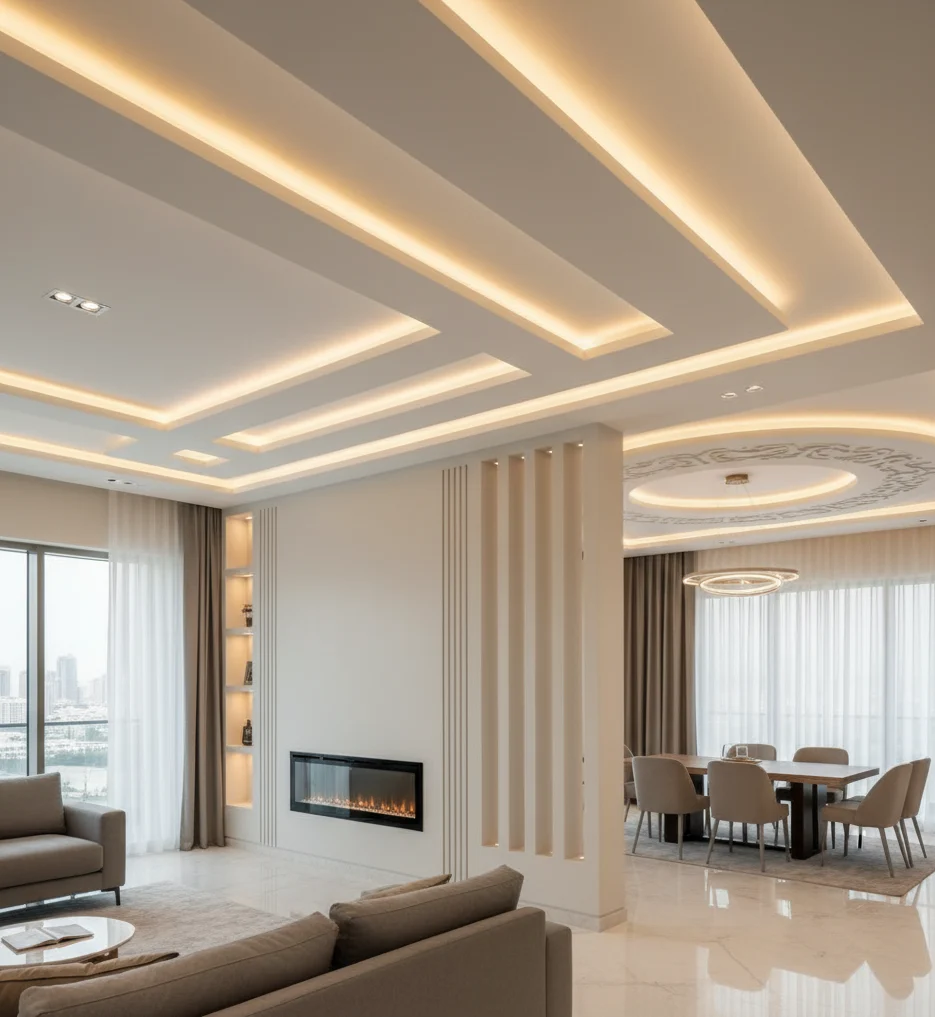Expert gypsum partition and decor works in Dubai